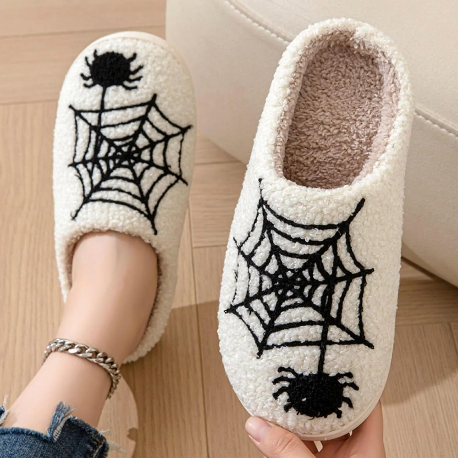 Grimace Halloween Soft Plush Comfy Slippers - Pumpkin Slippers, Slip-on, Cozy Indoor/Outdoor, Fluffy for Women & Men