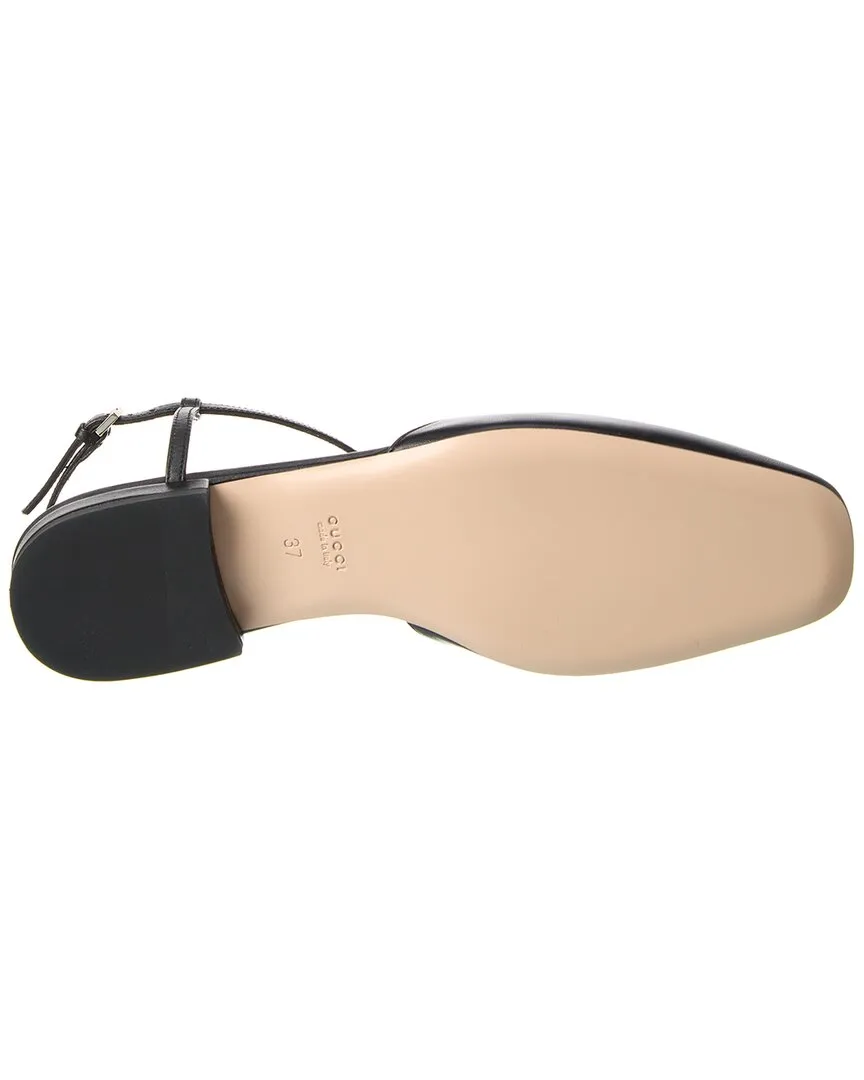 Gucci Double G Leather Ballet Flat