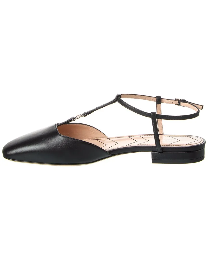 Gucci Double G Leather Ballet Flat