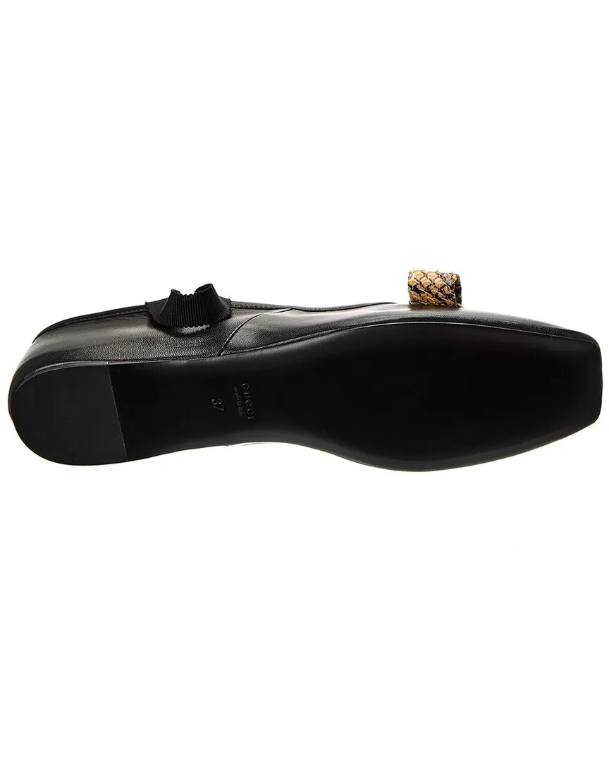 Gucci Double G Leather Ballet Flat