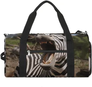 Gym Bag for Men Women Travel Duffle Bag Lightweight Weekender Duffel Bag Funny Zebra Carry on Bag
