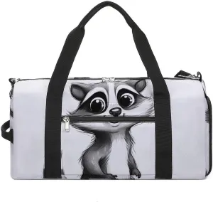 Gym Bag for Men Women Travel Duffle Bag Lightweight Weekender Duffel Bag Raccoon Painting Carry on Bag