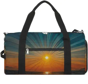 Gym Bag for Men Women Travel Duffle Bag Lightweight Weekender Duffel Bag With Sun Rays Carry on Bag