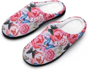 Halloween Clog Slippers Ladies Non-Slip House Slippers Womens Memory Foam Cotton Slippers Slip-On Shoes Indoor Outdoor