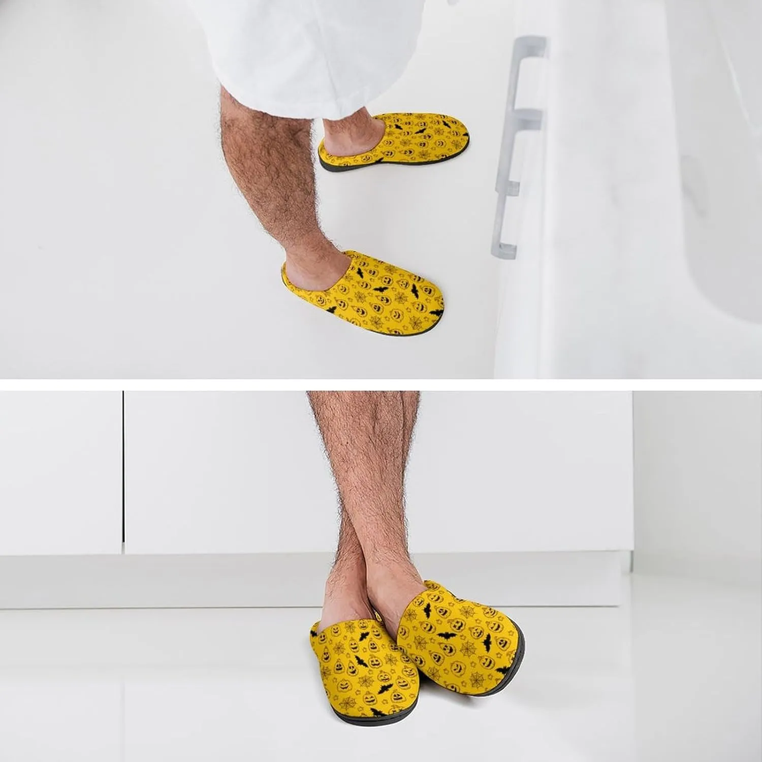 Halloween House Slippers For Woman Men Bedroom Slippers Indoor Outdoor Slip-On Shoes Non-Slip Sole Funny Fall Slippers