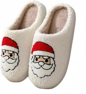 Halloween Slippers for Women Retro Soft Cozy Comfy Plush Lightweight Ghost Face Slip-on Indoor Outdoor Scream Slip on Anti-Skid Sole Christmas House Shoes