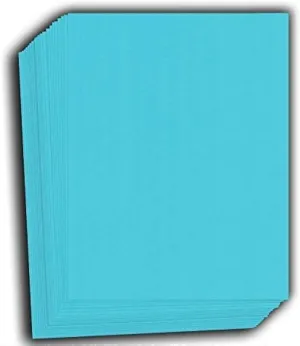 Hamilco Colored Cardstock Scrapbook Paper 8.5" x 11" Electric Blue Color Card Stock Paper 50 Pack
