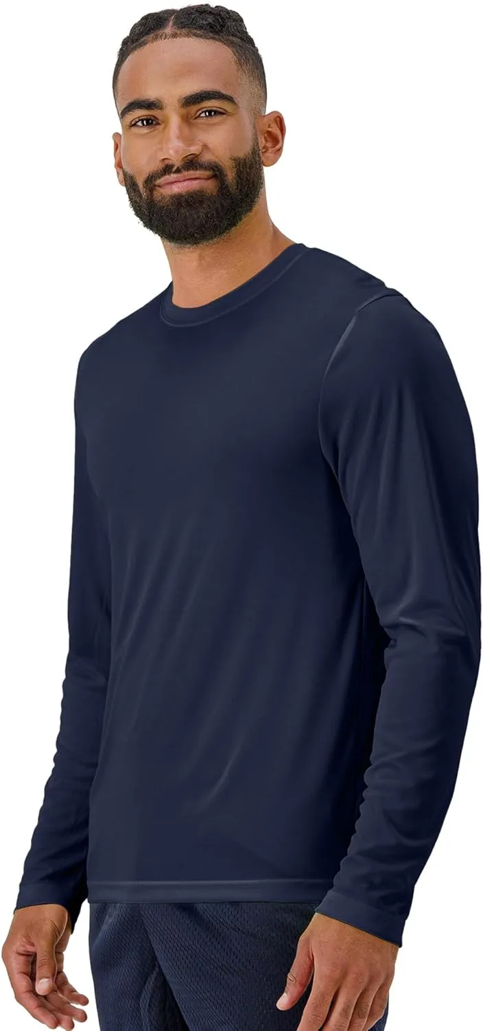 Hanes Sport Performance Long Sleeve T-Shirt, Performance Athletic Shirt, 2 and 4 Packs, 40  UPF Protection