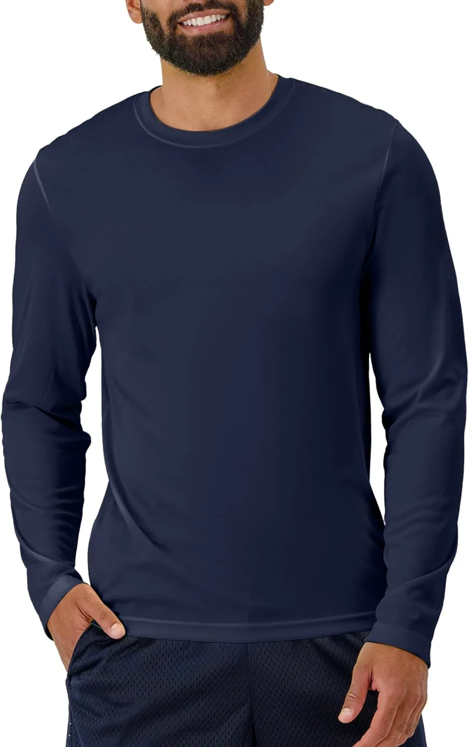 Hanes Sport Performance Long Sleeve T-Shirt, Performance Athletic Shirt, 2 and 4 Packs, 40  UPF Protection