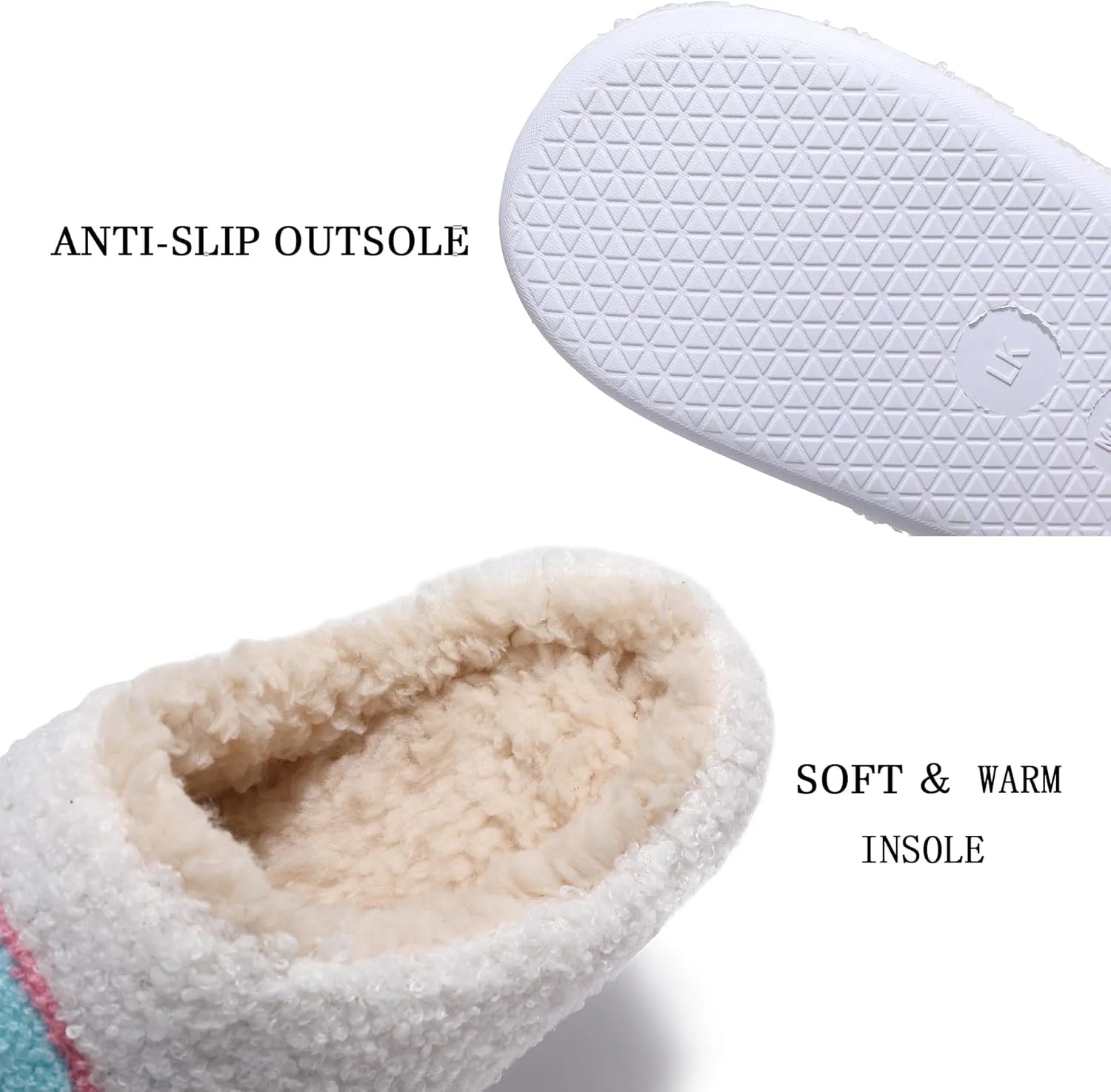 Happy Face Slippers for Women Soft Plush Lightweight Slip-On Slippers House Slippers for Indoor