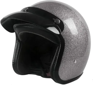 Harssidanzar Retro Motorcycle Helmet 3/4 Open Face Helmet Vintage Style for Men Women, DOT Approved CU601
