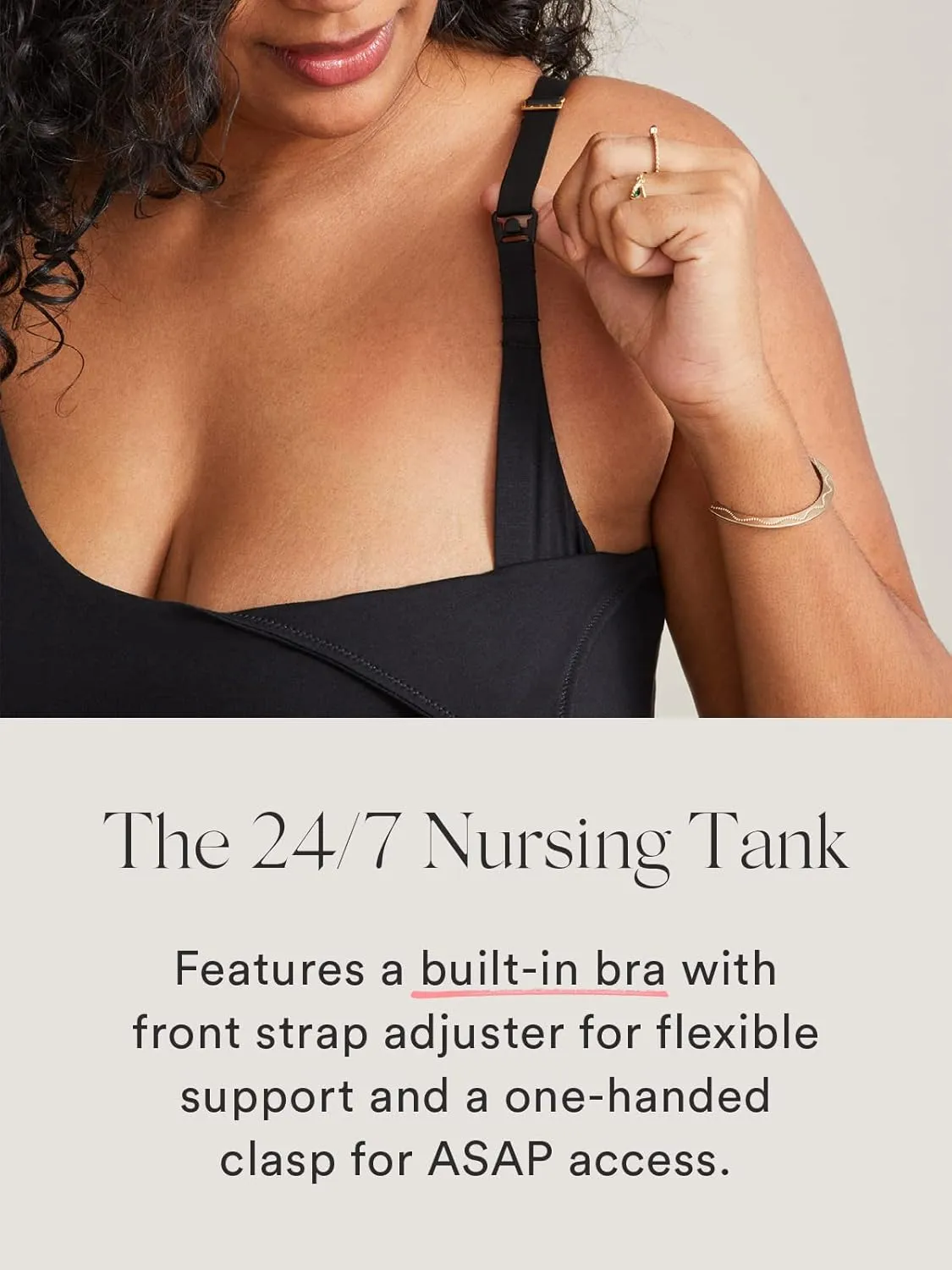 HATCH Collection | Breastfeeding and Nursing Tank | The Clip Down Nursing Tank Top Cami with Built in Bra Support S-XL