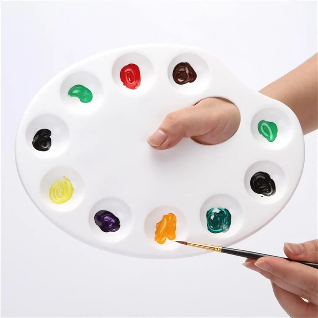HBJWOV Palette 10 Grid Art Paint Tray Artist Watercolor Plastic Mixing Supplies Professional