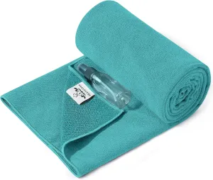 Heathyoga Hot Yoga Towel, Non Slip Yoga Mat Towel with Silicone Grip & Spray Bottle, 72"X26" Yoga Towel, Soft Microfiber Yoga Mat Towel for Hot Yoga, Bikram, Pilates and Fitness
