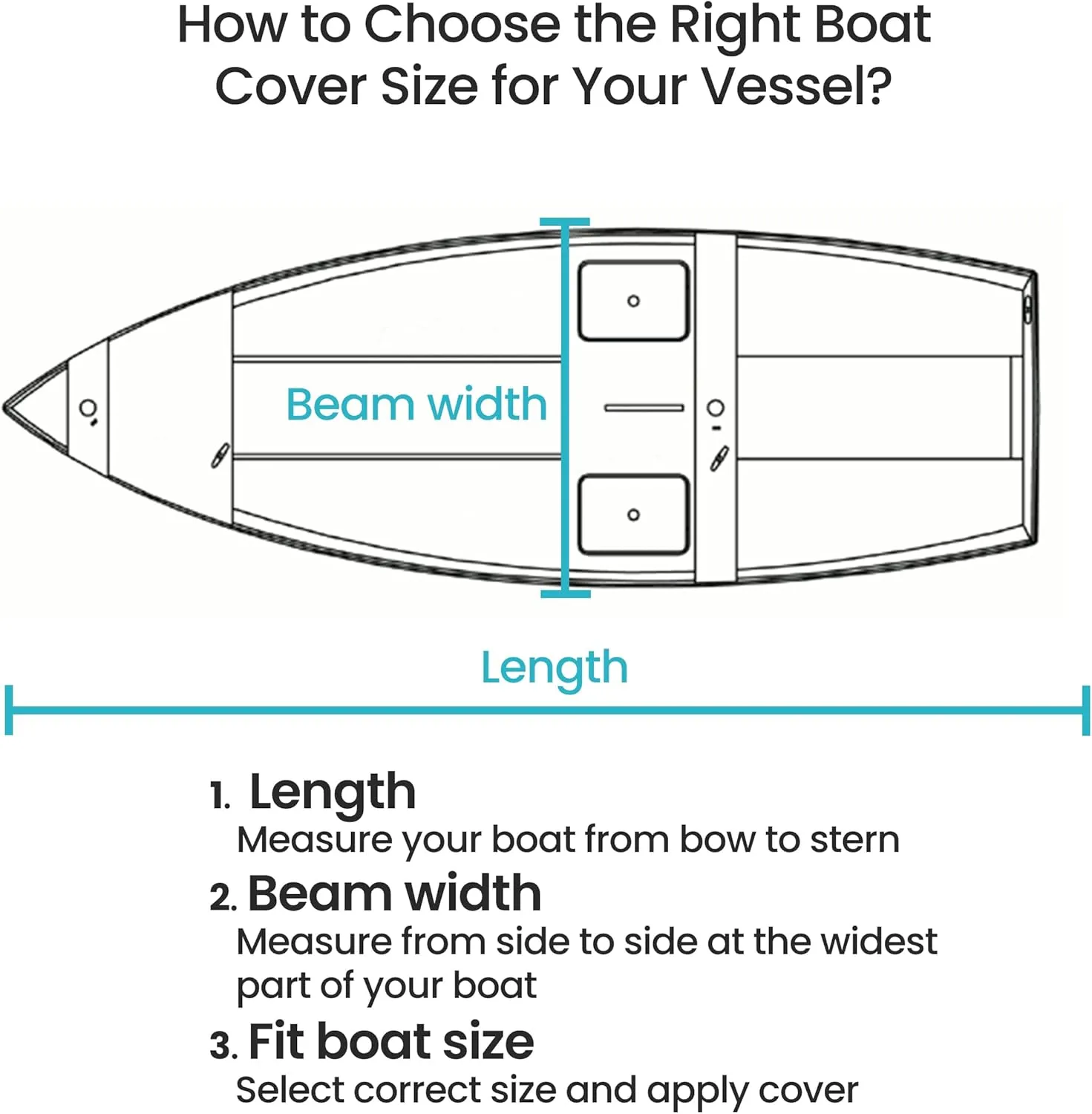 Heavy Duty Boat Cover 16ft - 18.5ft | Adjustable Support Pole | Trailerable Boat Cover | Water Resistant | UV Protection | Fits Beam Width up to 94" | Gray