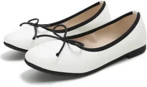 Hee grand Women Square Toe Cute Bow-Knot Ballet Shoes Solid Slip-On Flats Comfort Work Shoes Light Weight Loafers