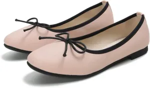 Hee grand Women Square Toe Cute Bow-Knot Ballet Shoes Solid Slip-On Flats Comfort Work Shoes Light Weight Loafers