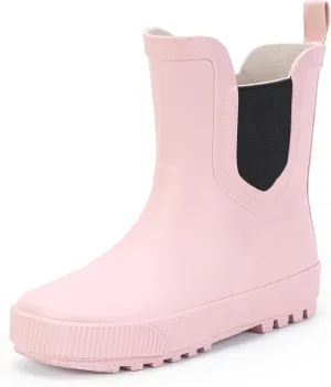 Hehainom Toddler Kids Rain Boots for Girls Boys Waterproof Rainboots Easy-on Light Weight Chelsea Rain Shoes