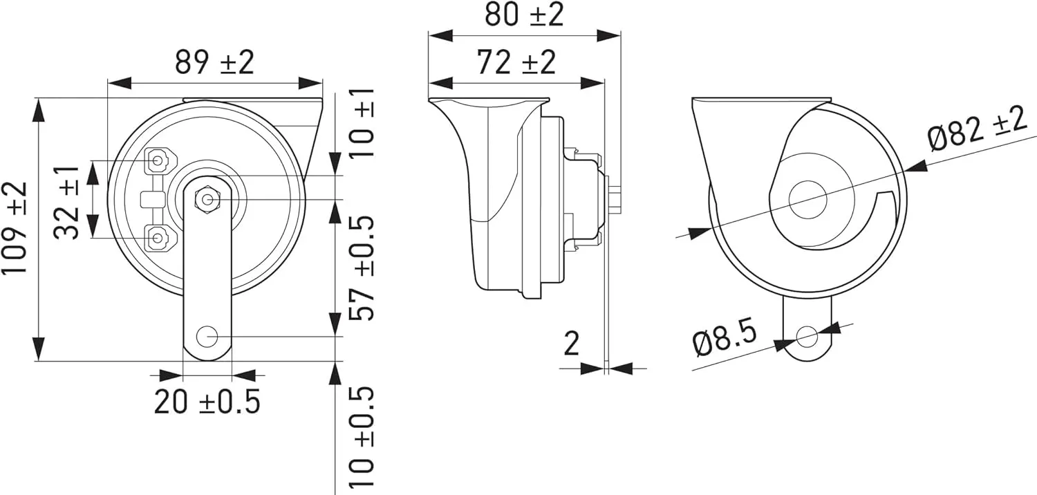 HELLA 007424801 Twin Trumpet High/Low Tone 12V Horn Kit with Bracket, Red