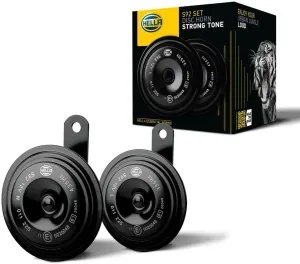 HELLA 011225871 Black 92mm 12V BX Disc Horn Kit (Universal Fit)