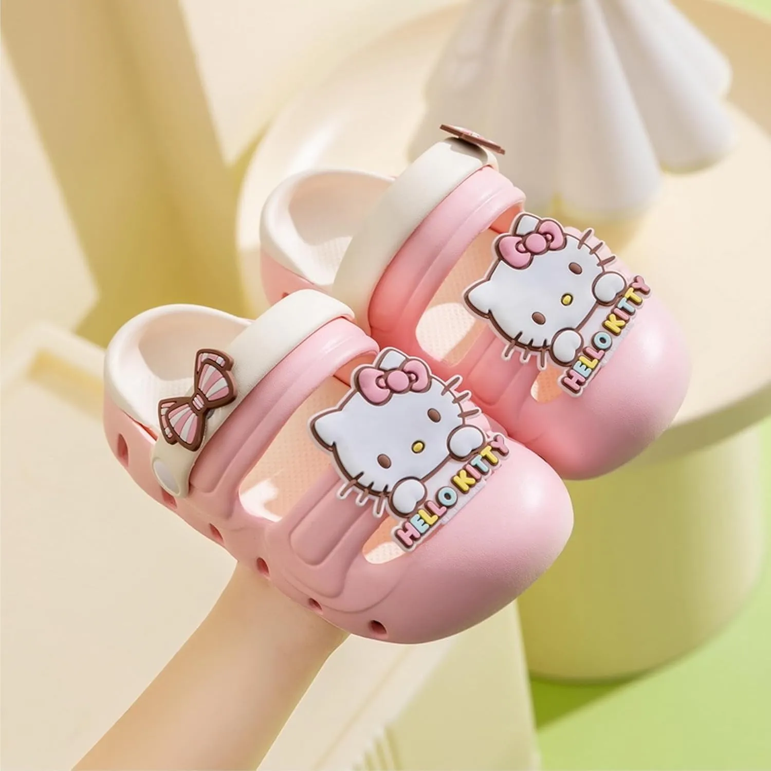 Hello Kitty & Ribbon Clogs Slip on Water Shoes Casual Summer for Girls Kids Children
