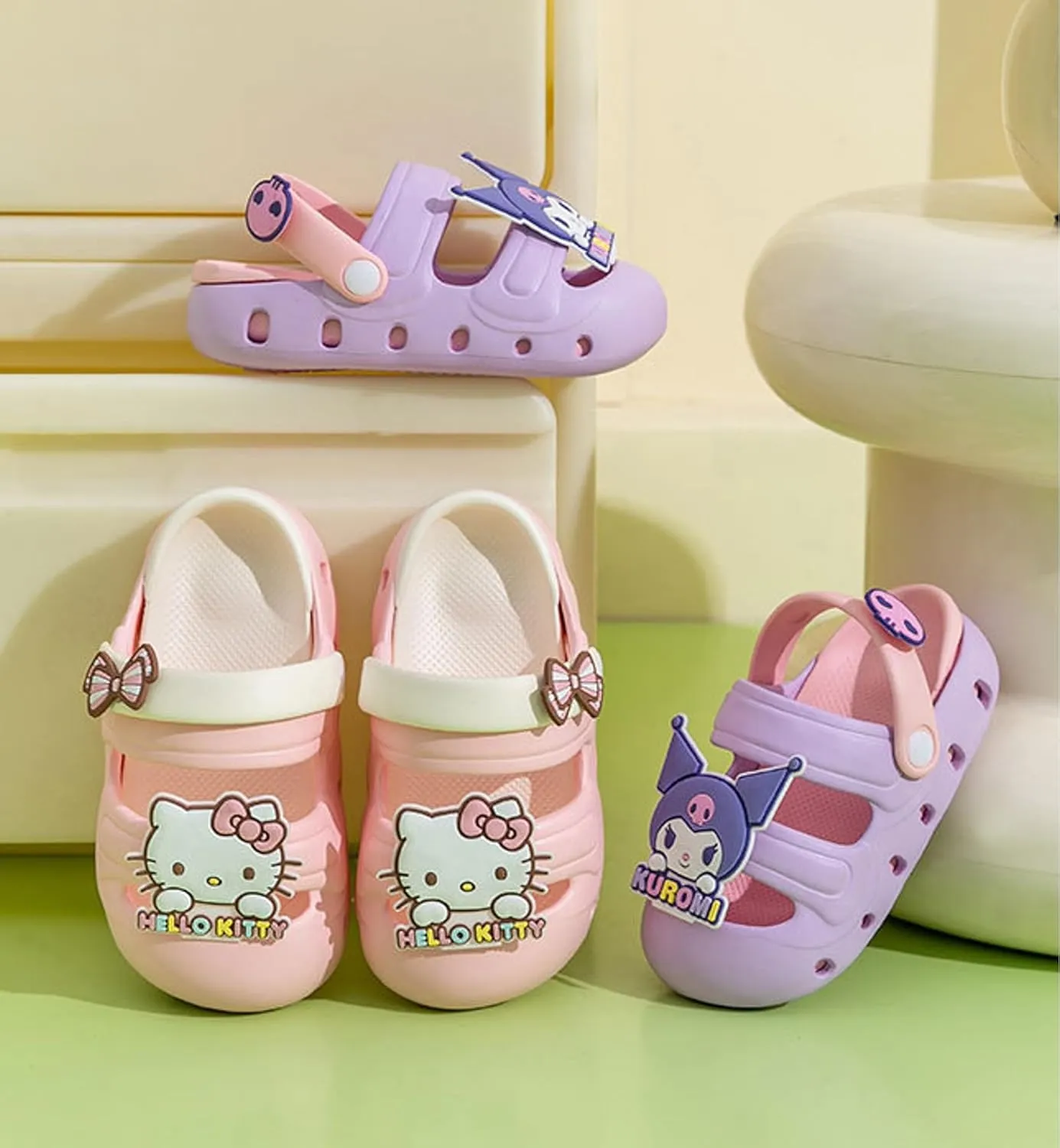 Hello Kitty & Ribbon Clogs Slip on Water Shoes Casual Summer for Girls Kids Children