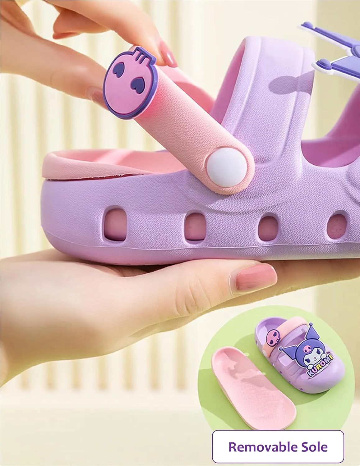 Hello Kitty & Ribbon Clogs Slip on Water Shoes Casual Summer for Girls Kids Children