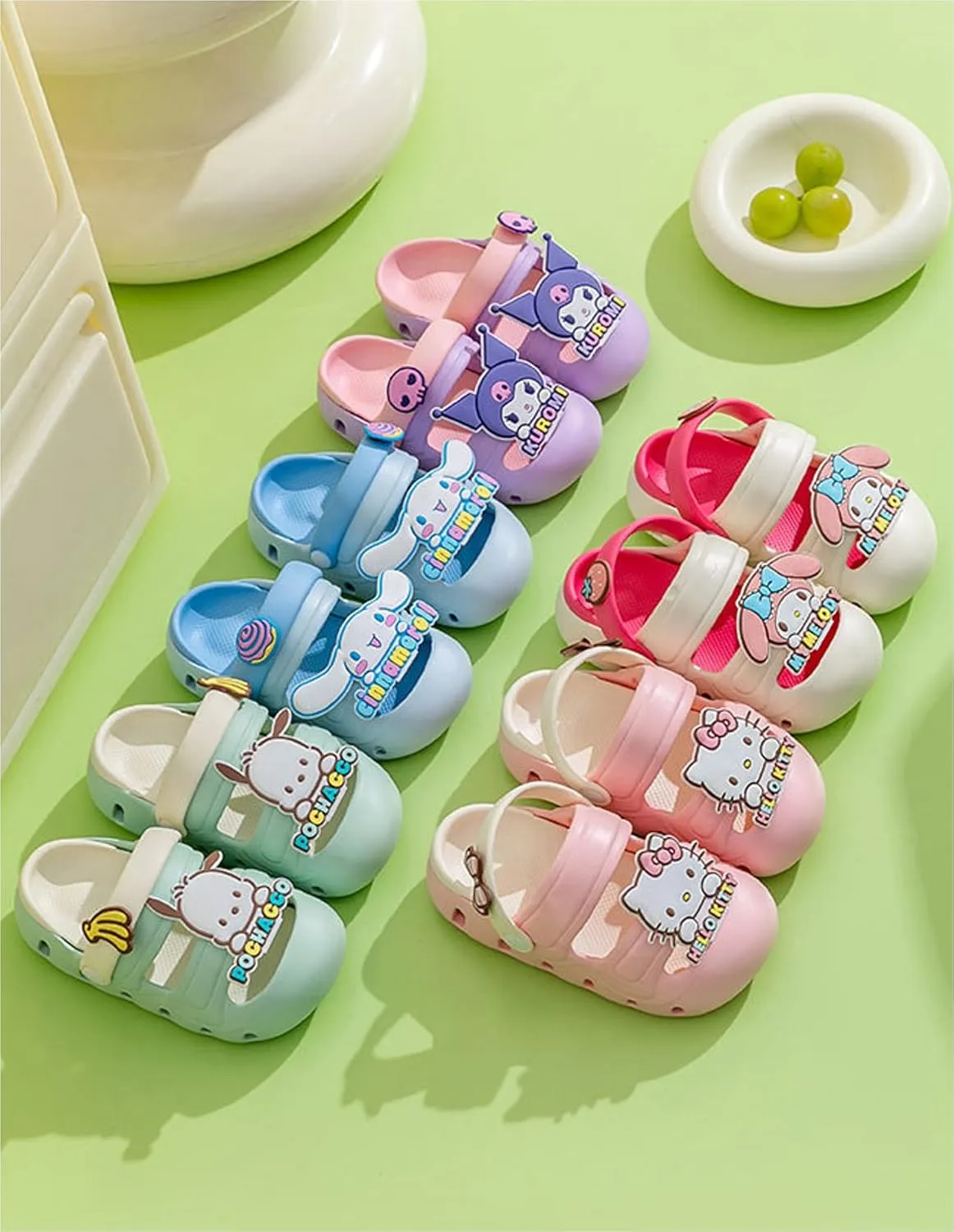 Hello Kitty & Ribbon Clogs Slip on Water Shoes Casual Summer for Girls Kids Children