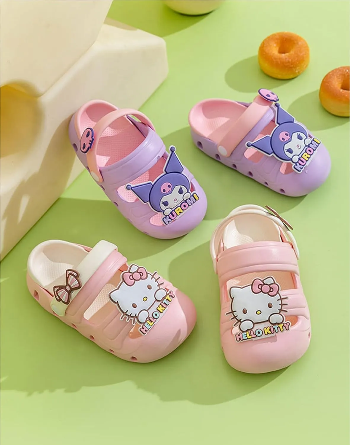 Hello Kitty & Ribbon Clogs Slip on Water Shoes Casual Summer for Girls Kids Children