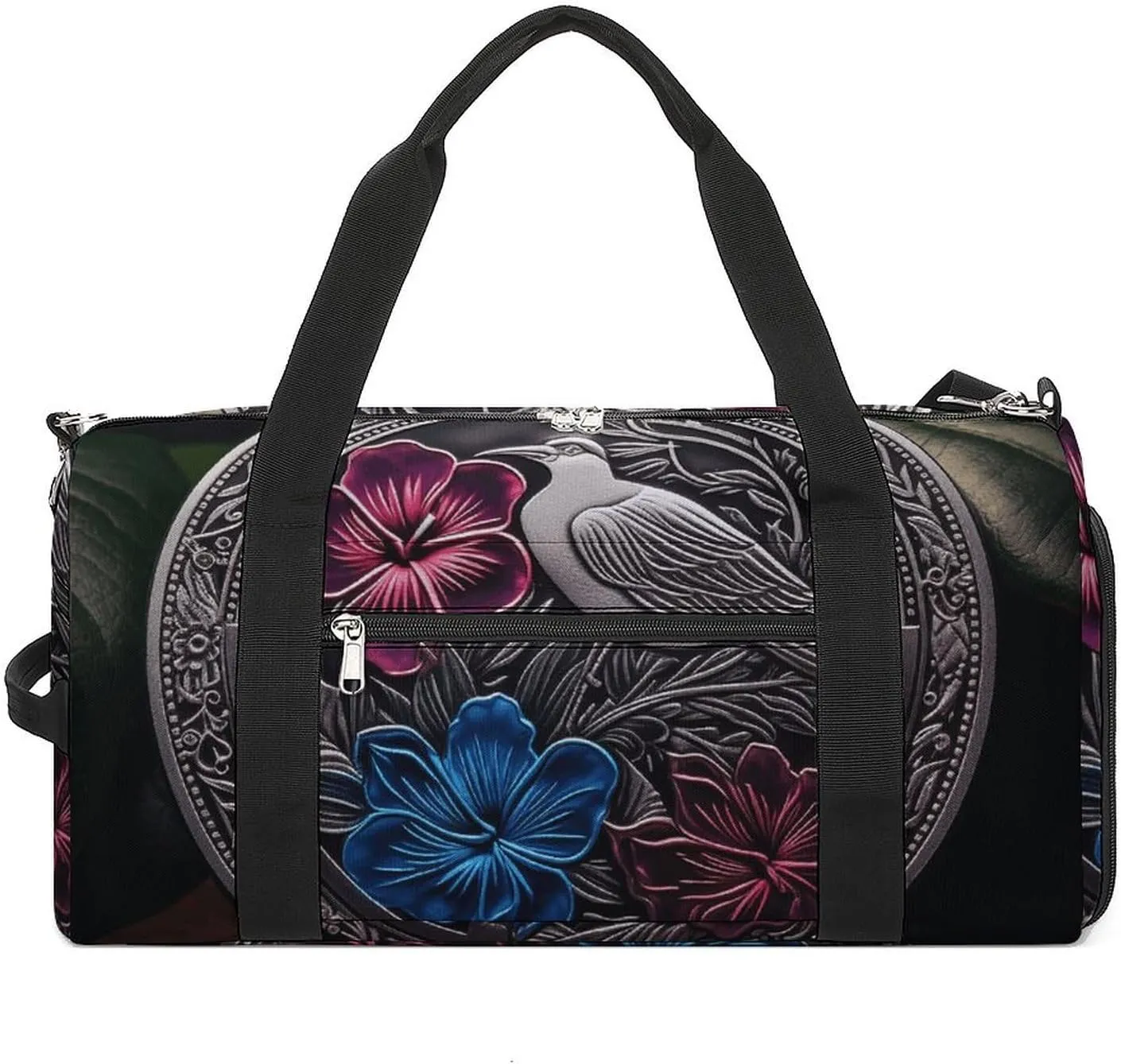 Hibiscus And Ivy Sports Gym Bag Carry on Holdalls for Men Small Duffel Bags for Women with Shoe Compartment