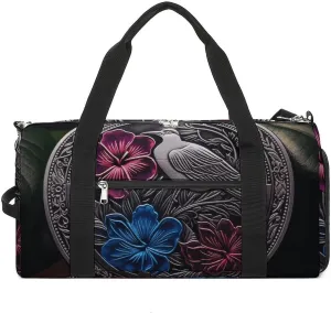 Hibiscus And Ivy Sports Gym Bag Carry on Holdalls for Men Small Duffel Bags for Women with Shoe Compartment