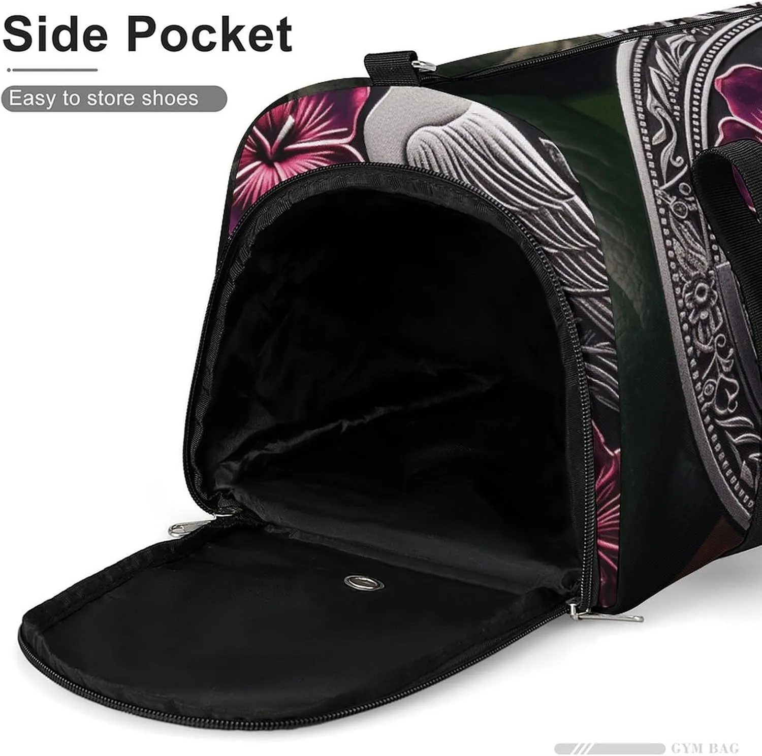 Hibiscus And Ivy Sports Gym Bag Carry on Holdalls for Men Small Duffel Bags for Women with Shoe Compartment