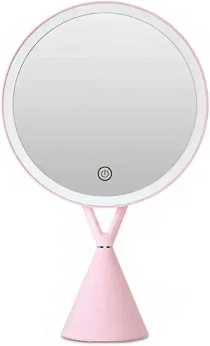 HIHELO Desktop Vanity Mirror Led Makeup Mirror with Light Hand-held Mirror Girl Beauty Portable Fill Light Mirror Makeup Mirror (Color : 1)