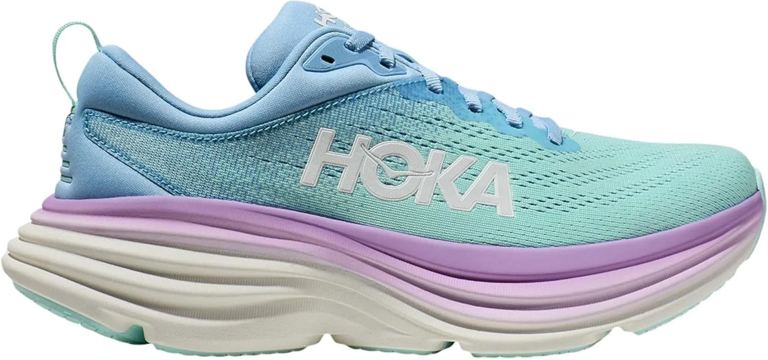 Hoka Women's W Bondi 8 Gymnastics Shoe, Airy Blue Sunlit Ocean, 8 UK