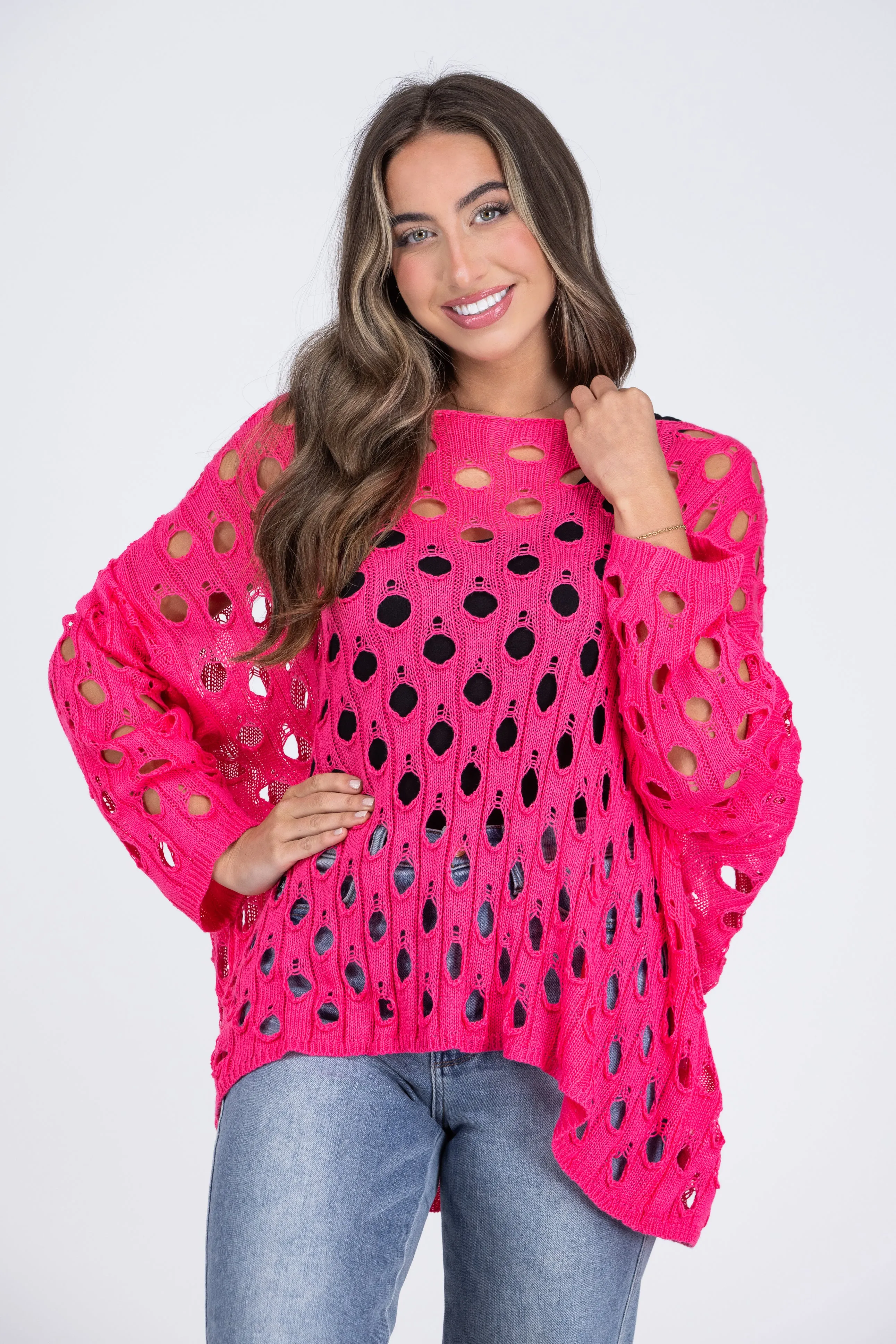 Hole Lot Of Fun Women's Open Weave Sweater