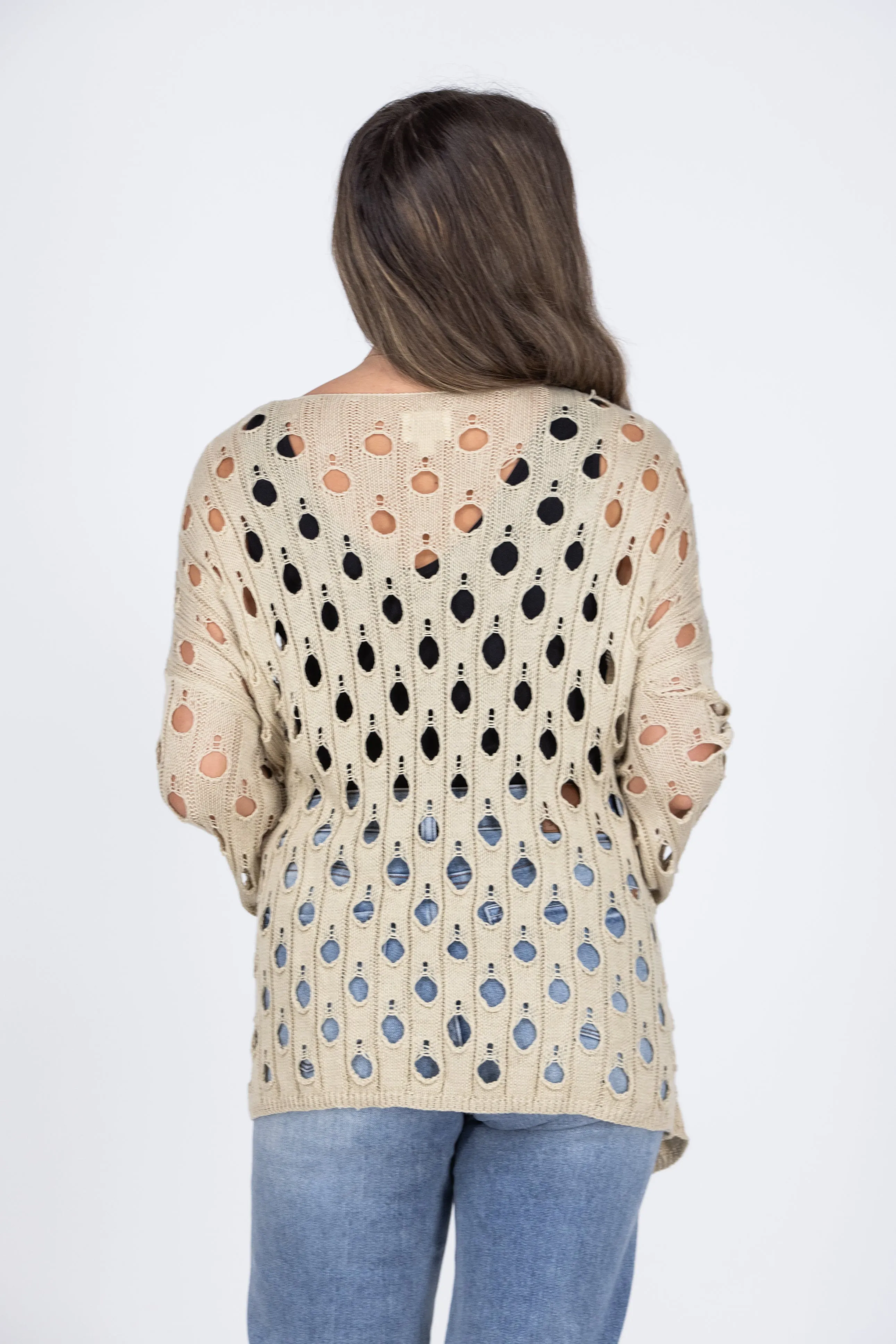 Hole Lot Of Fun Women's Open Weave Sweater