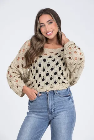 Hole Lot Of Fun Women's Open Weave Sweater