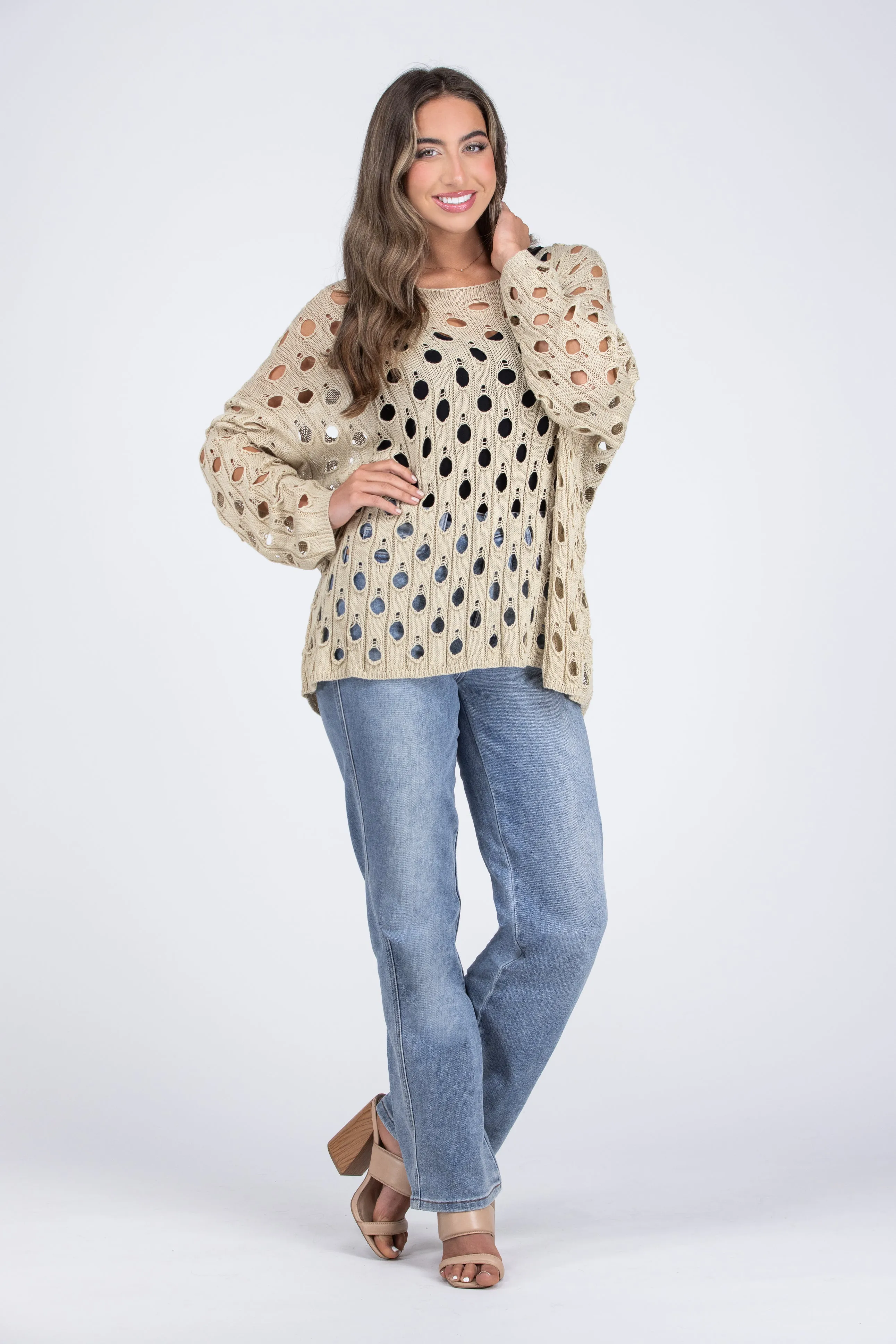 Hole Lot Of Fun Women's Open Weave Sweater