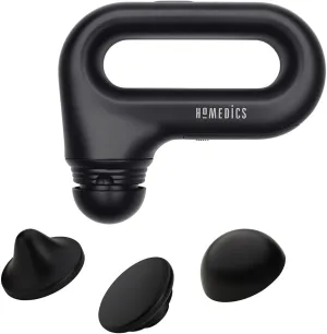 HoMedics Portable Full Body Vibration Massager, Effective Targeted and Full-Body Massage, High & Low Intensity Levels, Ergonomic Easy-Grip Handle 3 Interchangeable Attachments, 2 AA Batteries included