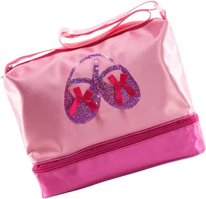Homoyoyo Girls Shoulder Dance Bag Ballet Tote Bag for Boys and Girls Sequins Double-deck Toe Bags Smooth Zipper for Ballet Dress Dance Classes