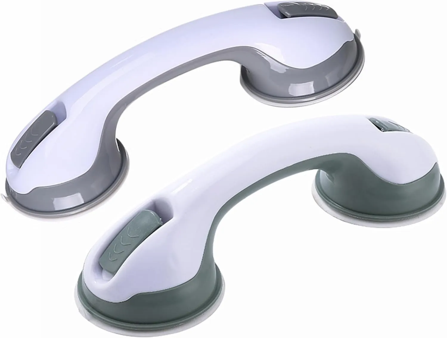 HONEYSEW 2 Pack Grab Bars for Bathtubs and Showers Suction Cup Grab Bar, Heavy Duty Shower Handle Removable Bath Handrails for Seniors and Elderly, Bathroom Safety Grip No Drilling Waterproof (Gray)