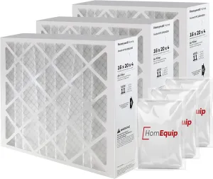 Honeywell 16x20x4 Air Filter Replacement - FC100A1003 HVAC Furnace Filters Merv 11 Filter Media, AC Filter with Homequip Disposal Bag, 3-Pack (Actual Size: 15.94 x 19.75 x 4.38 Inches)