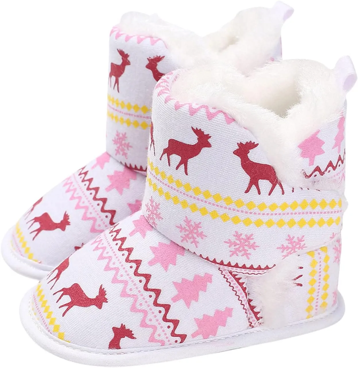 Hot High Tops Christmas Snowflake Print Shoe Baby Girls Boys Soft Booties Warm Snow Boots Infant Toddler Warming Shoes Baby Girl Sneakers 24 Months