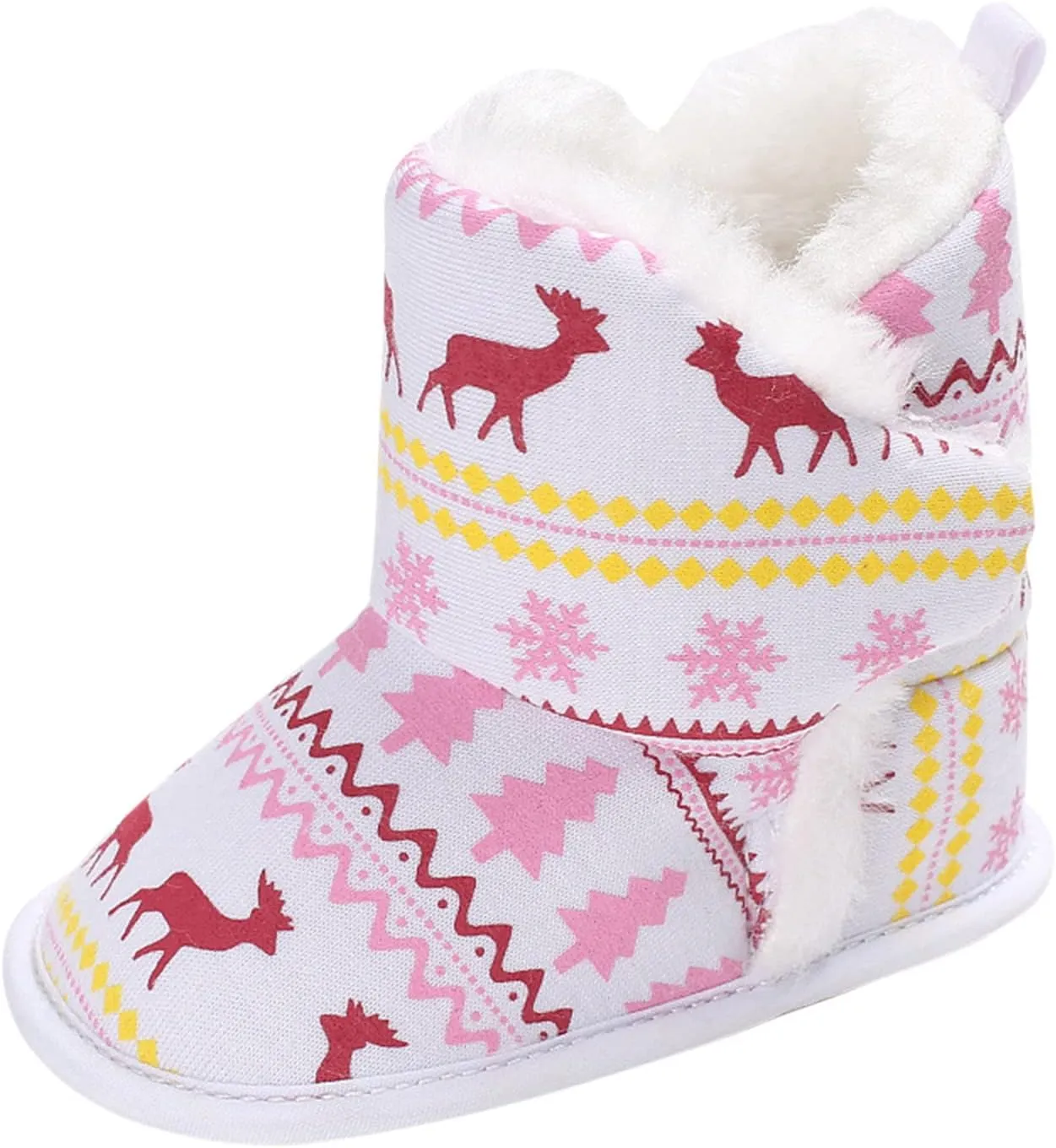 Hot High Tops Christmas Snowflake Print Shoe Baby Girls Boys Soft Booties Warm Snow Boots Infant Toddler Warming Shoes Baby Girl Sneakers 24 Months