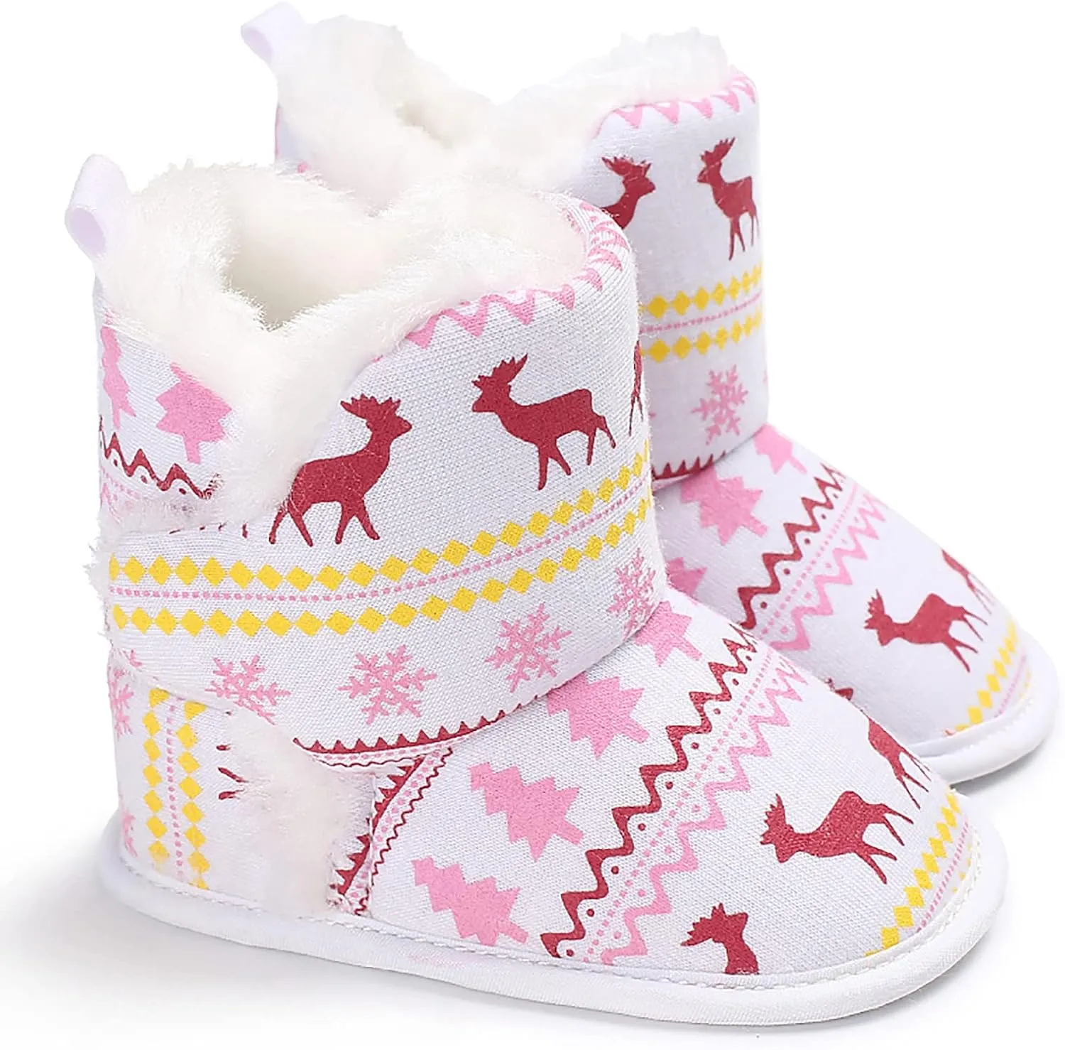 Hot High Tops Christmas Snowflake Print Shoe Baby Girls Boys Soft Booties Warm Snow Boots Infant Toddler Warming Shoes Baby Girl Sneakers 24 Months