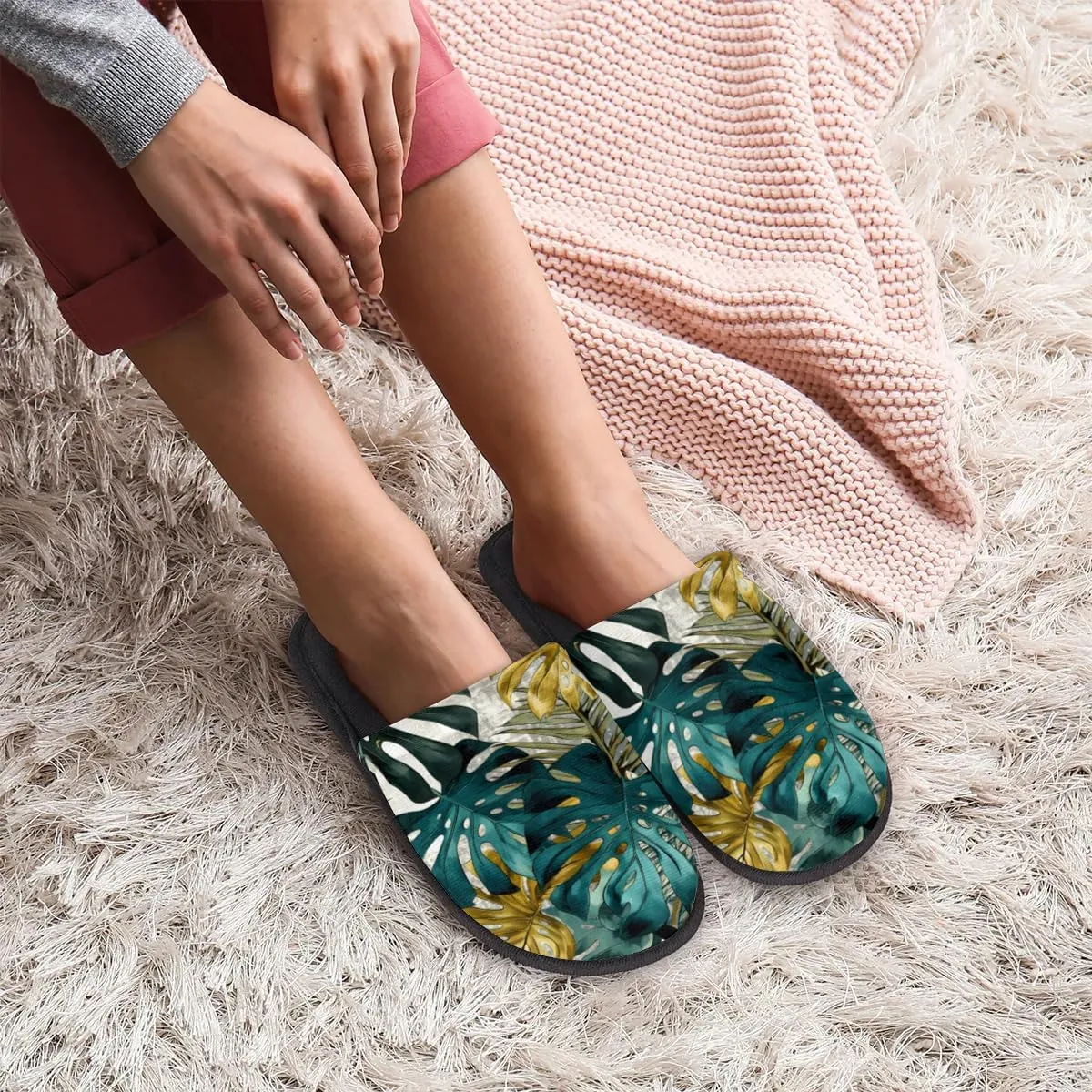 House Slippers for Women Men Soft Cozy Non Slip Lightweight Winter House Shoes for Indoor Outdoor