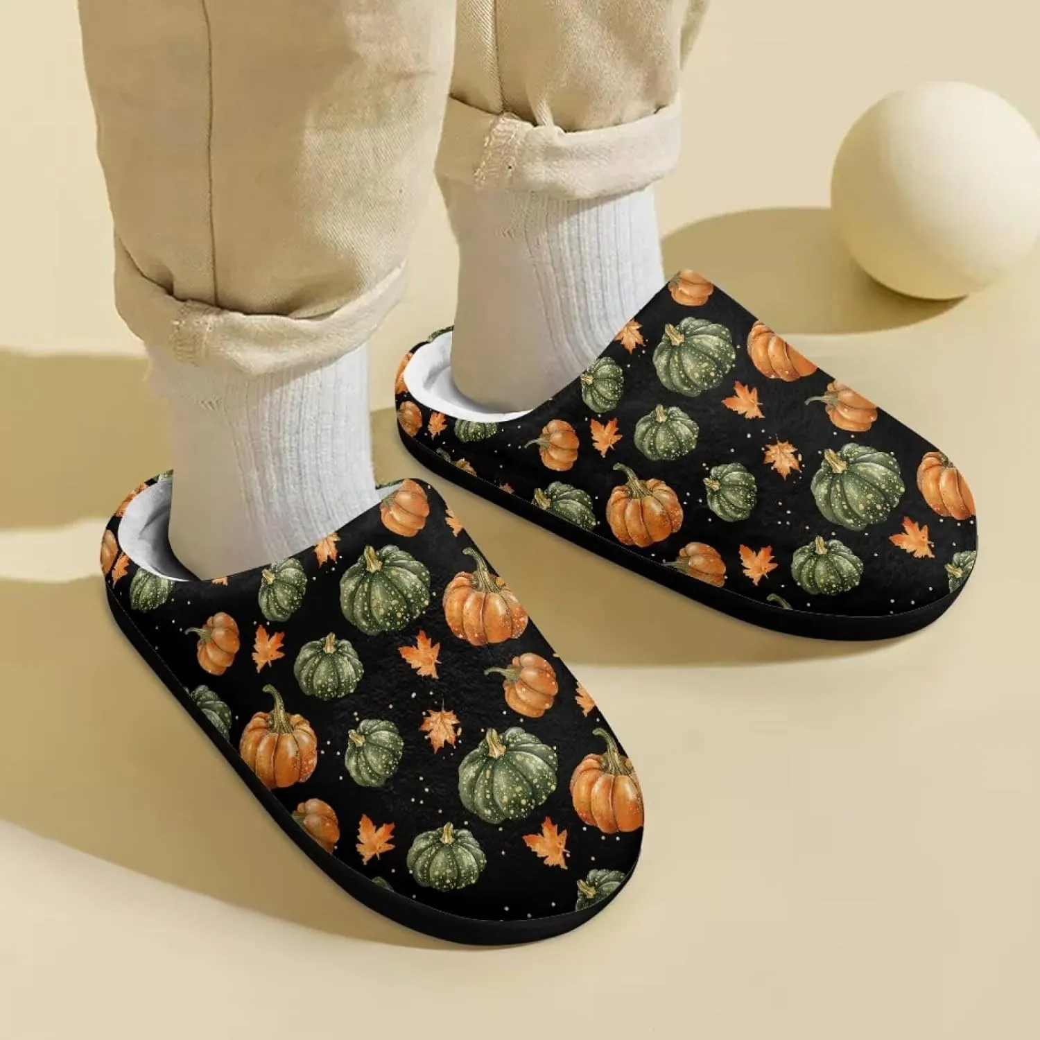 Howilath Maple Leaves Print Unisex Big Kids Little Kids Slippers with Non-slip Rubber Sole for Big Boys Girls