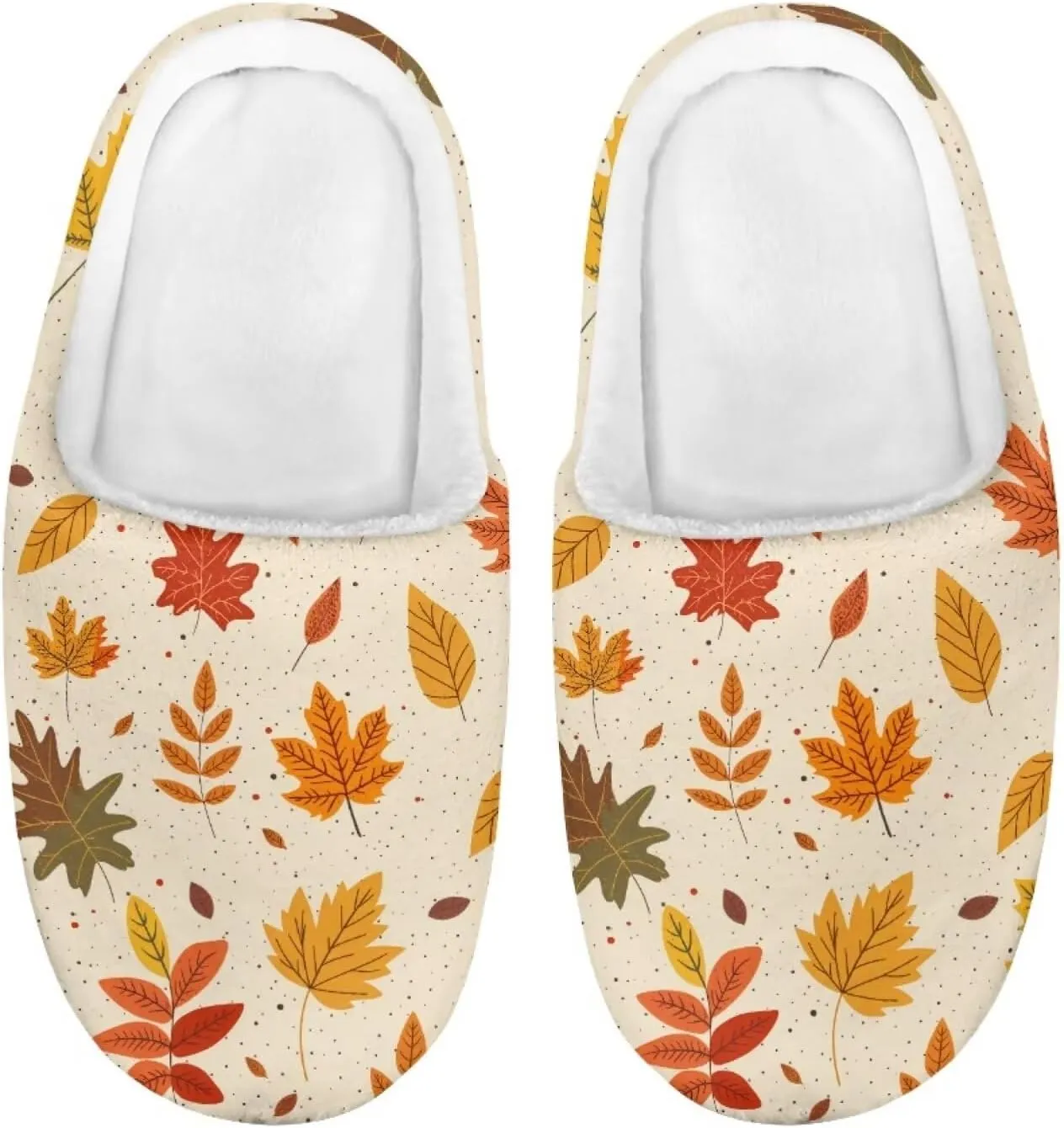 Howilath Maple Leaves Print Unisex Big Kids Little Kids Slippers with Non-slip Rubber Sole for Big Boys Girls