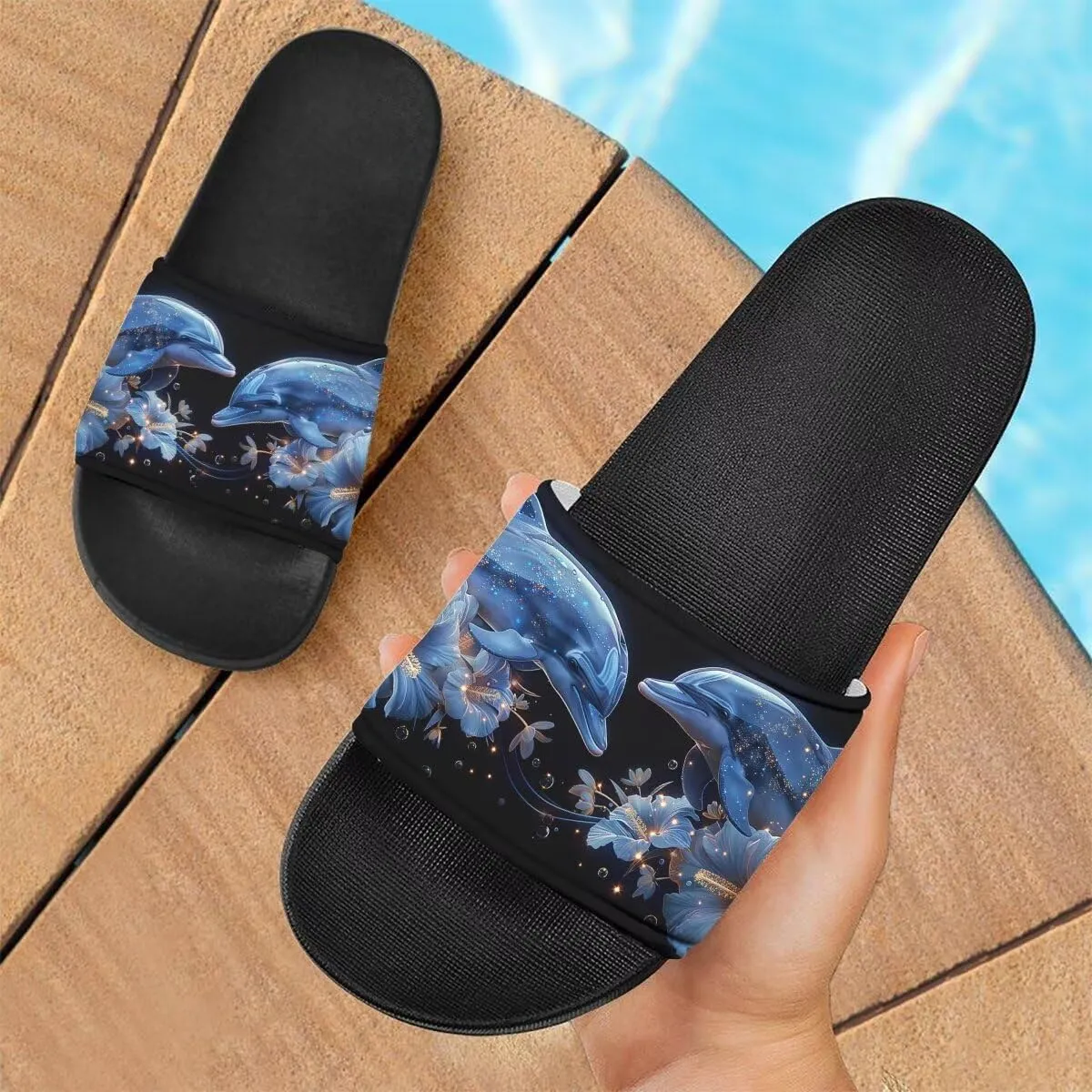 Howilath Novelty Pattern Summer Slide Slippers for Women Kids, Comfortable Soft Sole Non-Slip Slippers Slide Sandal