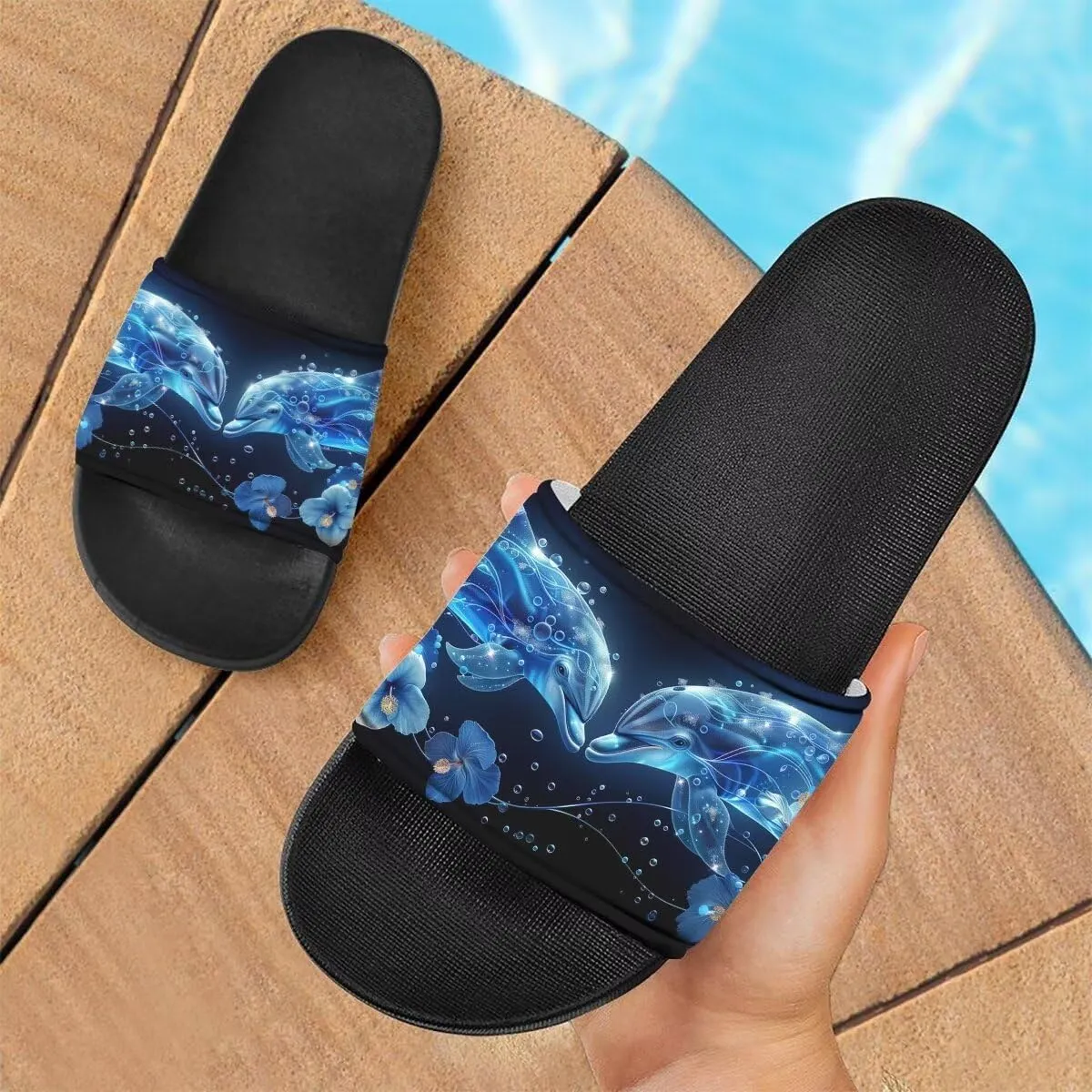 Howilath Novelty Pattern Summer Slide Slippers for Women Kids, Comfortable Soft Sole Non-Slip Slippers Slide Sandal